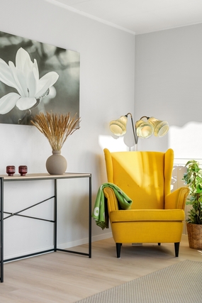 室内一角桌子沙发装饰画摄影图片